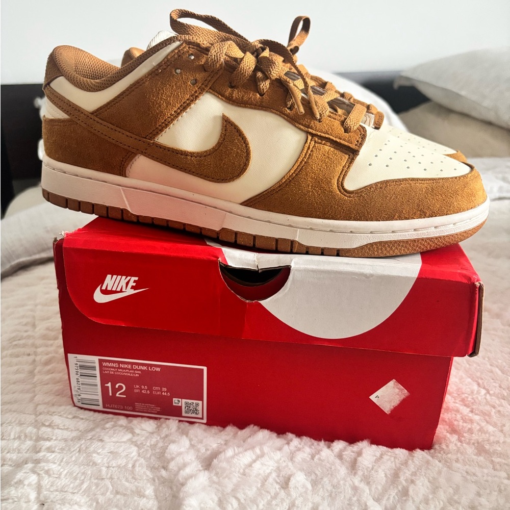 Nike Dunk Low Tan and Cream Sneakers
